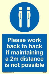 Please work back to back if maintaining 2m distance is not possible