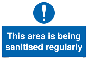 This area is being sanitised regularly