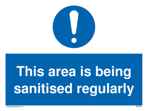 This area is being sanitised regularly
