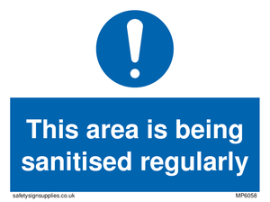 This area is being sanitised regularly