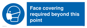 Face covering required beyond this point sign 