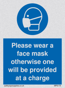 Please wear a face mask otherwise one will be provided at a charge
