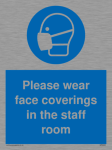 Please wear face coverings in the staff room