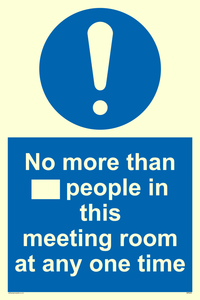 No more than xxx people in this meeting room at any one time