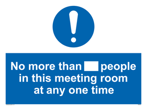 No more than xxx people in this meeting room at any one time