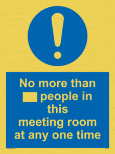 No more than xxx people in this meeting room at any one time