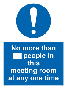 No more than xxx people in this meeting room at any one time