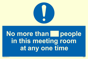 No more than xxx people in this meeting room at any one time