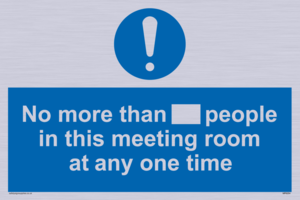 No more than xxx people in this meeting room at any one time