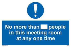 No more than xxx people in this meeting room at any one time