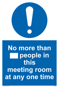 No more than xxx people in this meeting room at any one time