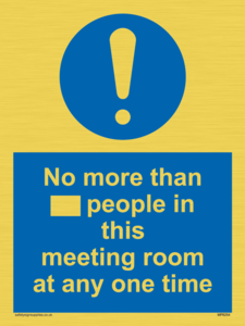 No more than xxx people in this meeting room at any one time