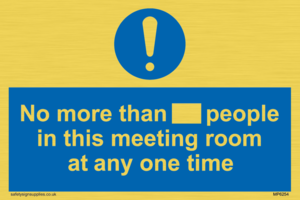 No more than xxx people in this meeting room at any one time