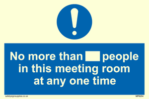No more than xxx people in this meeting room at any one time