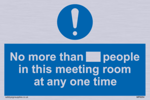 No more than xxx people in this meeting room at any one time