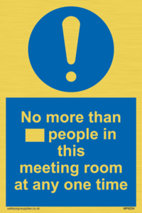 No more than xxx people in this meeting room at any one time