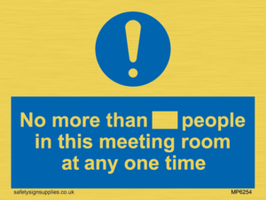 No more than xxx people in this meeting room at any one time