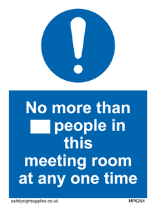 No more than xxx people in this meeting room at any one time