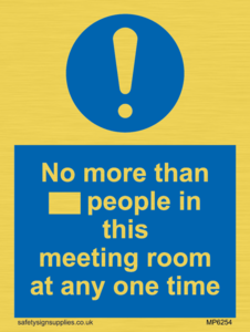 No more than xxx people in this meeting room at any one time