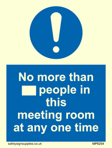 No more than xxx people in this meeting room at any one time