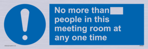 No more than xxx people in this meeting room at any one time