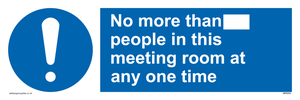 No more than xxx people in this meeting room at any one time