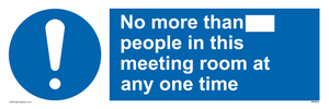 No more than xxx people in this meeting room at any one time