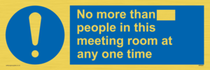 No more than xxx people in this meeting room at any one time