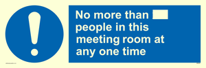 No more than xxx people in this meeting room at any one time