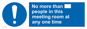 No more than xxx people in this meeting room at any one time