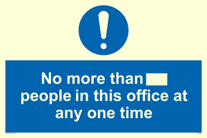 No more than xxx people in this office at any one time