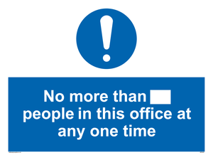 No more than xxx people in this office at any one time