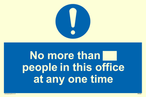 No more than xxx people in this office at any one time