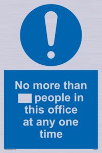 No more than xxx people in this office at any one time