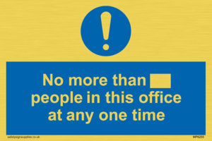 No more than xxx people in this office at any one time