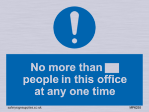 No more than xxx people in this office at any one time