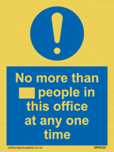 No more than xxx people in this office at any one time