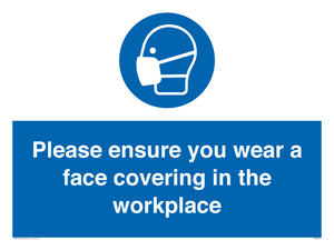 Please ensure your wear a face covering in the workplace
