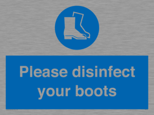 Please disinfect your boots