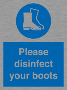Please disinfect your boots