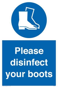 Please disinfect your boots