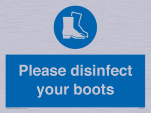Please disinfect your boots