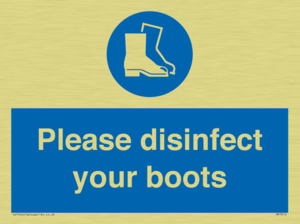 Please disinfect your boots