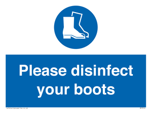Please disinfect your boots