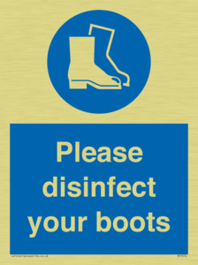 Please disinfect your boots