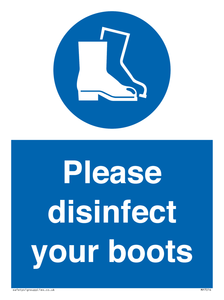 Please disinfect your boots