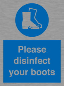 Please disinfect your boots