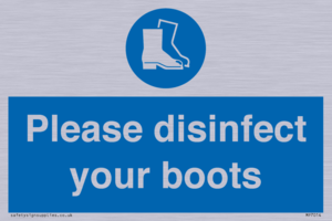Please disinfect your boots