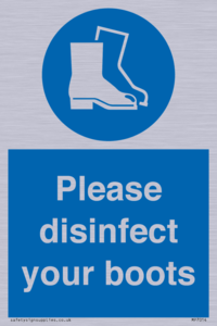 Please disinfect your boots