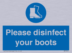Please disinfect your boots